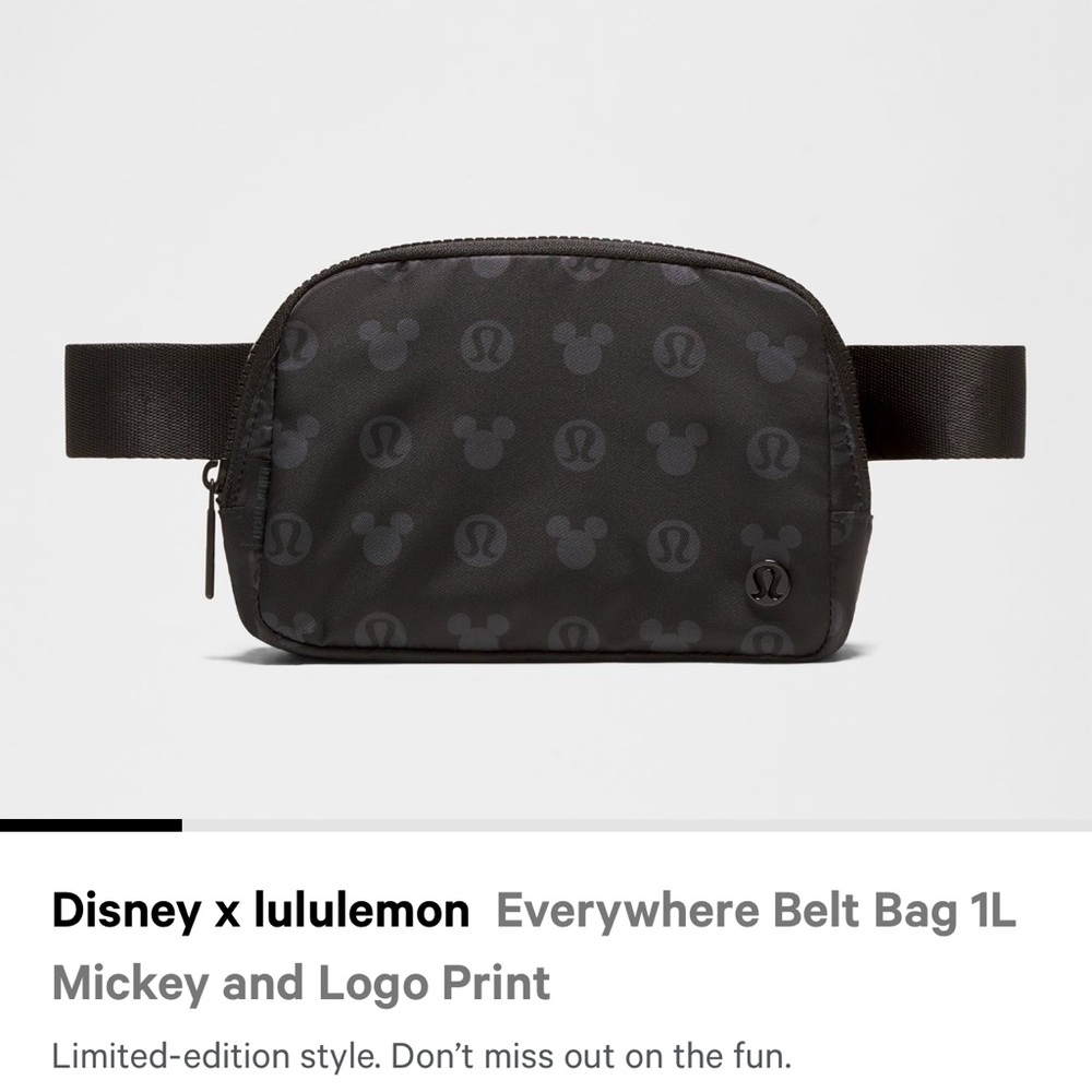 NWT! Disney x lululemon Everywhere Belt Bag 1L
Mickey and Logo Print